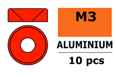 [ GF-0405-035 ] Aluminium sluitring - voor M3 Verzonkenkopschroeven - BD=8mm - Rood - 10 st 