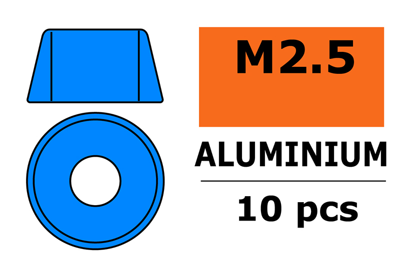 [ GF-0406-024 ] Aluminium sluitring - voor M2.5 Cilinderkopschroeven - BD=7mm - Blauw - 10 st 