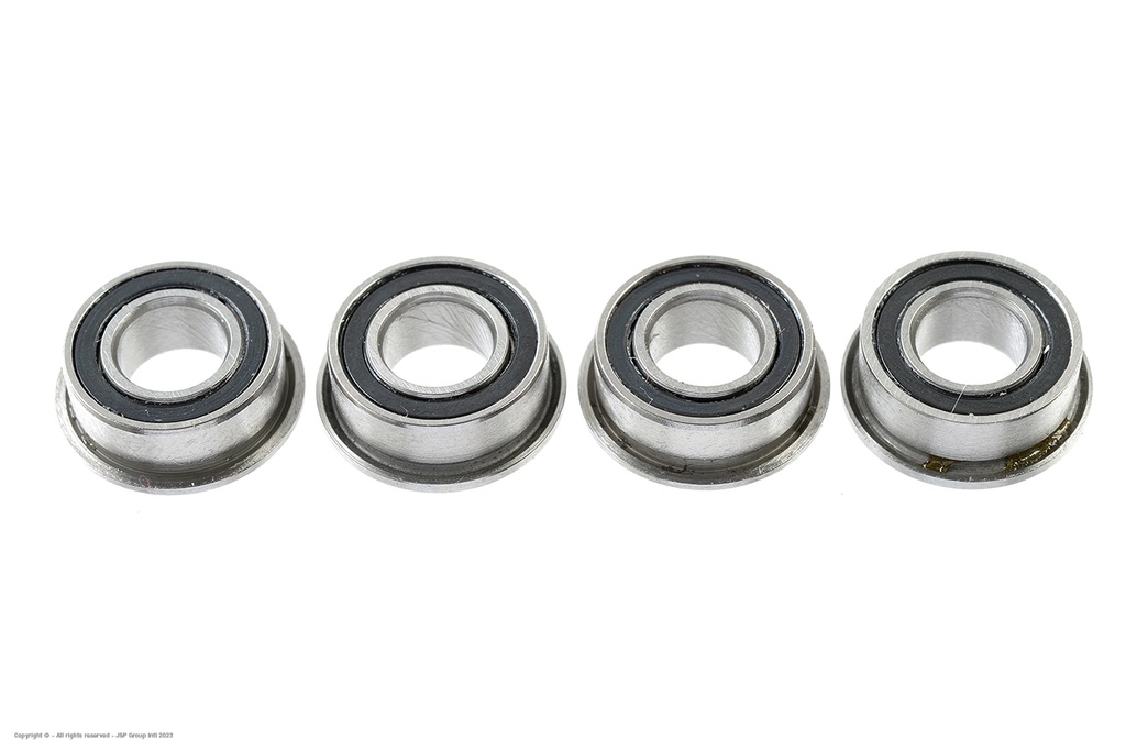 [ GF-0505-002 ] Kogellager - Chroom staal - ABEC 3 - Rubber Dichting - 5X10X4 - Flens - MF105-2RS - 4 st 