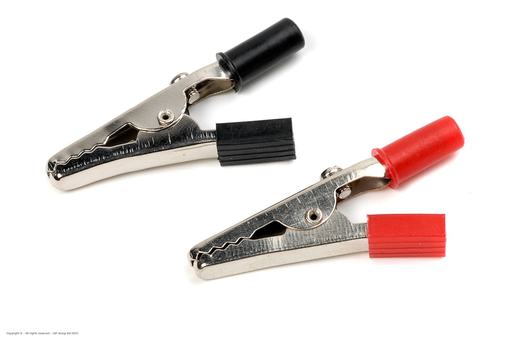 [ GF-1012-002 ] Connector - Alligator klemmen - Medium - Rood + Zwart - 1 paar 