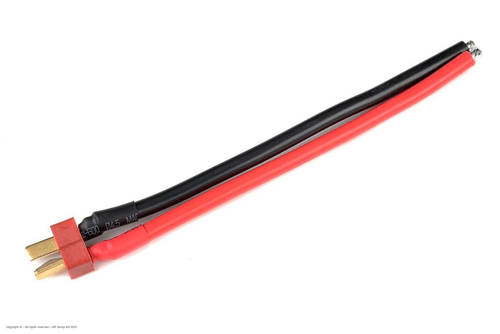 [ GF-1070-004 ] Connector met kabel - Deans - Goud contacten - Man. connector - 12AWG Siliconen-kabel - 10cm - 1 st 
