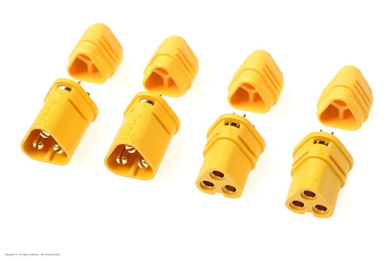 [ GF-1090-001 ] Connector - MT-30 3-Polig - Goud contacten - Man. + Vrouw. - 2 paar 