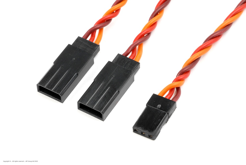 [ GF-1121-021 ] Servo Y-kabel - Gedraaide HD siliconen-kabel - JR/Hitec - 22AWG / 60 Strengen - 30cm - 1 st 