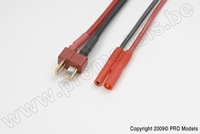 [ GF-1300-071 ] Power adapterkabel - Deans connector vrouw. &lt;=&gt; 2mm Gold connector - 14AWG Siliconen-kabel - 1 st 