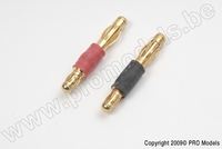 [ GF-1300-121 ] Adapter - 3.5mm goudconnector &gt;   4.0mm goudconnector - 1 paar 