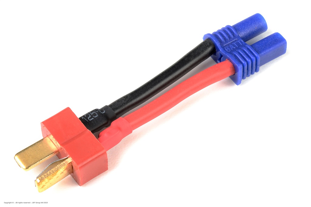 [ GF-1301-084 ] Power adapterkabel - Deans connector vrouw. - EC-2 connector vrouw. - 14AWG Siliconen-kabel - 1 st 