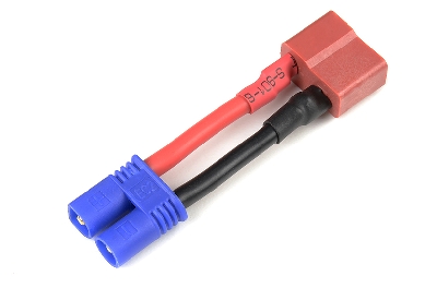 [ GF-1301-090 ] Power adapterkabel - Deans connector man. <=> EC-2 connector man. - 14AWG Siliconen-kabel - 1 st 