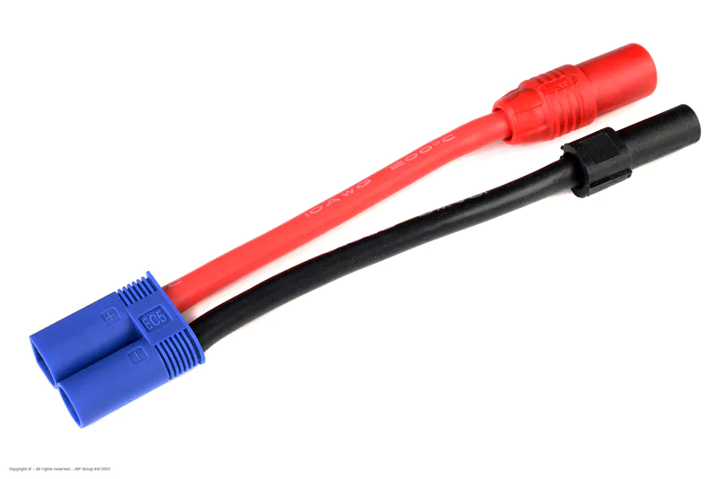 [ GF-1301-123 ] Power adapterkabel - EC-5 connector man. - AS-150 + XT-150 connector vrouw.s - 10AWG Siliconen-kabel - 1 st 