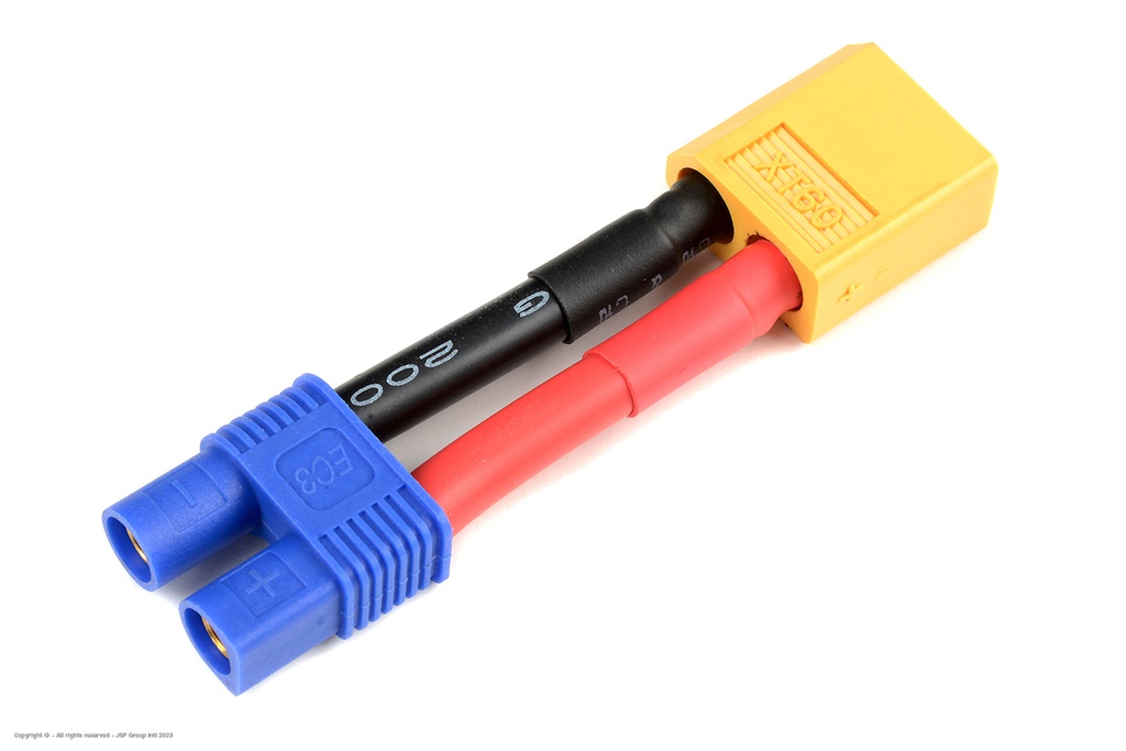 [ GF-1301-113 ] Power adapterkabel - EC-3 connector vrouw. - XT-60 connector man. - 12AWG Siliconen-kabel - 1 st 