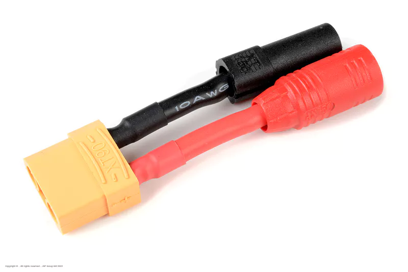 [ GF-1301-148 ] Power adapterkabel - XT-90 connector vrouw. - AS-150 + XT-150 connector man.s - 10AWG Siliconen-kabel - 1 st 
