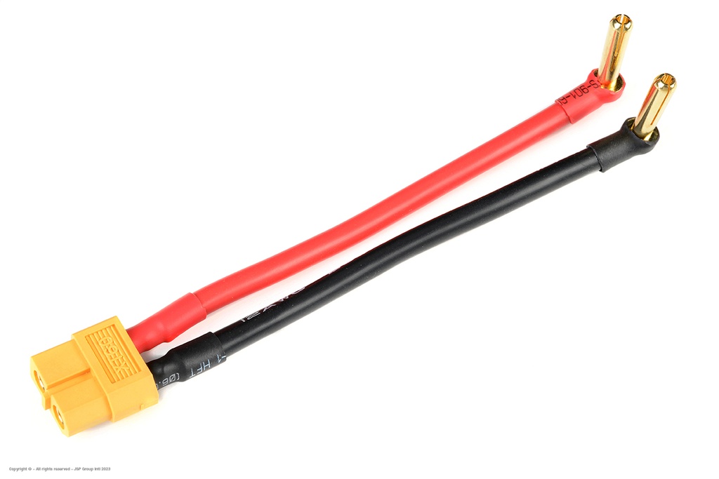 [ GF-1325-090 ] Batterij adapterkabel - Bullit 4mm Goudconnector > XT-60 Connector man. - 12cm - 1 st 
