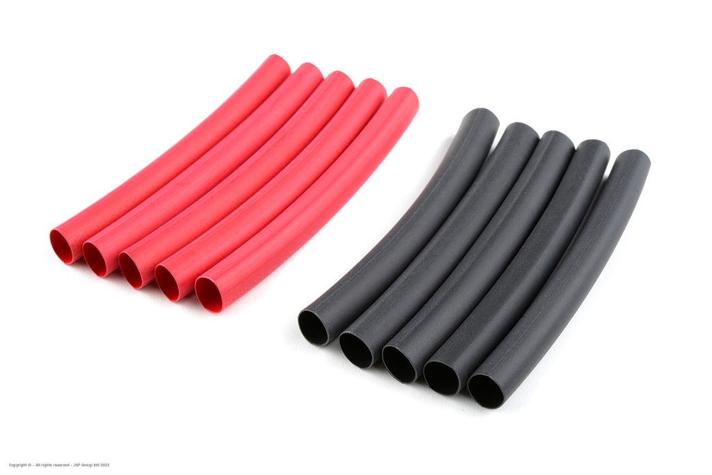 [ GF-1460-004 ] Krimpkous 6.4mm - Rood + Zwart  - 10 st 