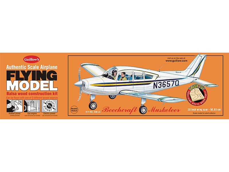 [ GUI308 ] Guillows beechcraft musketeer 51 cm