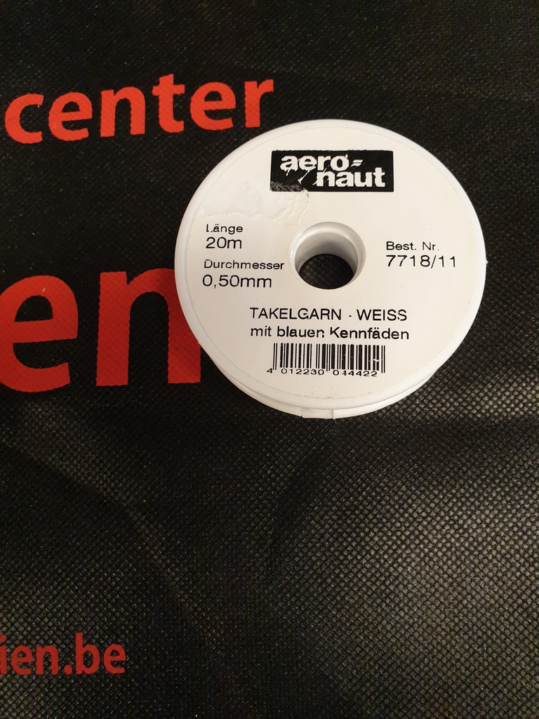 [ AE7718-11 ] draad 0.5 mm 10 kg  20 mm   blauw/wit 