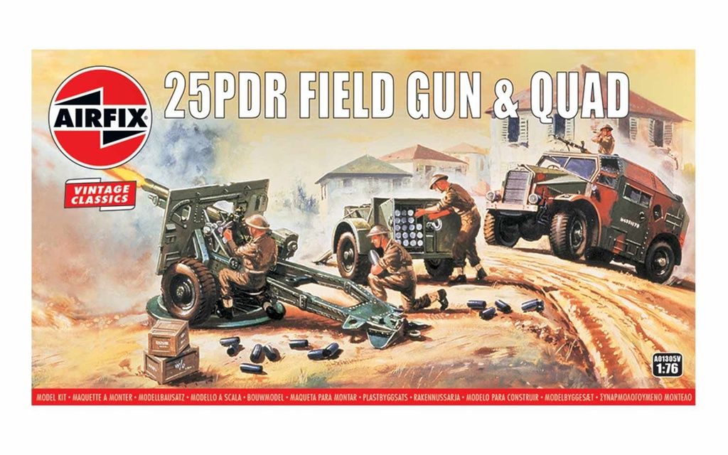 [ AIRA01305V ] Airfix 25 PDR FIELD GUN + QUAD 1/76