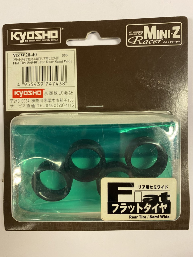 [ KMZW-20-40 ] Kyosho Flat Wheel Tire Set (40&quot;) For Rear Sami Wide 1/24,9,5mm (4st.)
