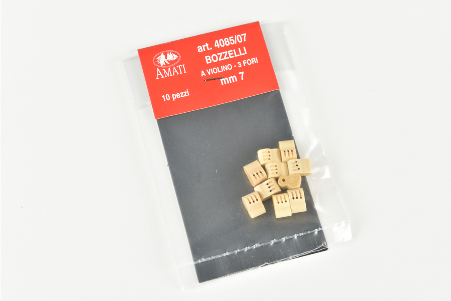 [ AMA4085/07 ] Amati vioolblokken 7 mm 3 gaatjes ramin 10st