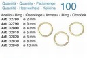 [ M32800 ] Mantua anneau en laiton 4 mm 100pcs