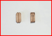 [ M37060 ] Mantua block double walnut 2 holes 5 mm  10st