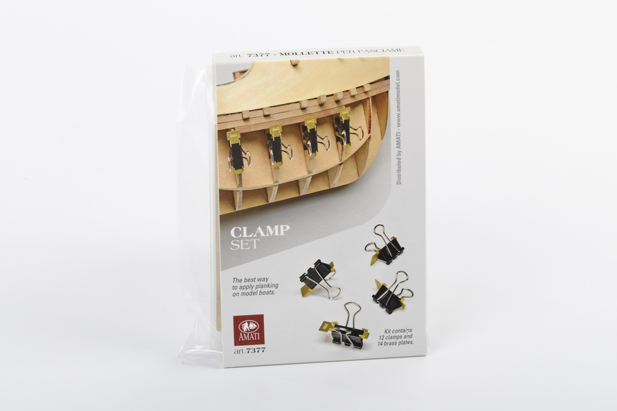 [ AMA7377 ] Amati clamp set    12 clamps & 14 brass plates 