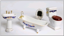 [ MM15585 ] Mini Mundus Badkamer porselein wit met decoratie