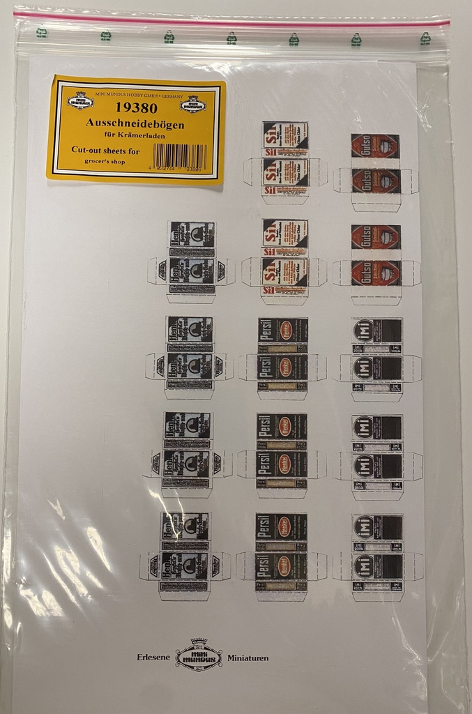 [ MM19380 ] Mini Mundus Uitknipvellen voor kruidenierszaak