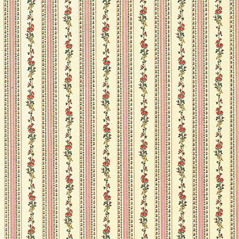 [ MM41191 ] Mini Mundus Biedermeier behangpapier (oudroze - 49,5 x 30cm)