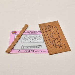 [ M36473 ] Mantua reddingsbootje hout spantenbouw  90x22x18