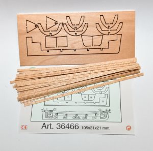[ M36466 ] Mantua lifeboat in wood to construct  105x31x21mm