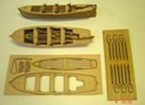 [ M36490 ] Mantua canot de sauvetage en plastique / pont en bois  mm 65