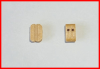 [ M37051 ] Mantua  poulie à deux mortaises ramin 3 mm 10pcs