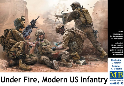 [ MB35193 ] Master Box &quot;under fire&quot; modern US infantry 1/35