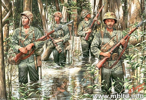 [ MB3589 ] MB  US Marines in Jungle WW II 1/35