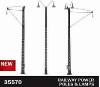 [ MINIART35570 ] RAILROAD POWER POLES AND LAMPS