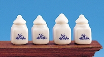 [ MM15230 ] Porcelain jars with lid (4 pc)
