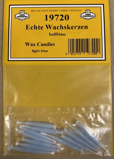 [ MM19720 ] Mini Mundus Echte Waskaarsen 12 stuks licht blauw