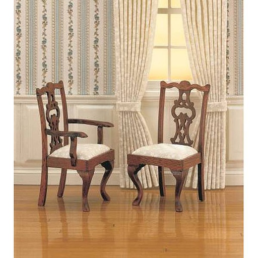 [ MM40027 ] Mini Mundus Chippendale gestoffeerde stoelen (2 stuks)