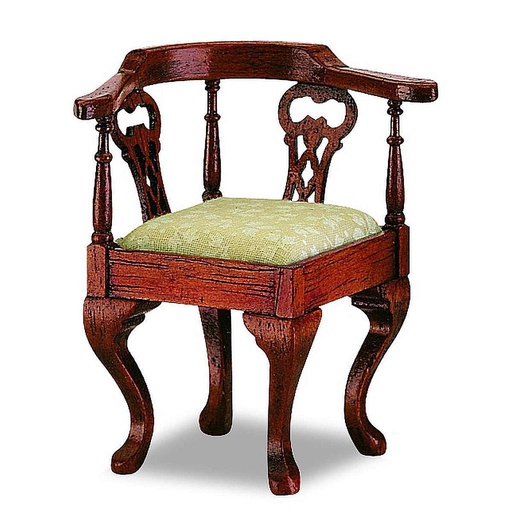 [ MM40037 ] Mini Mundus Chippendale hoekstoel (7x5x5 cm)