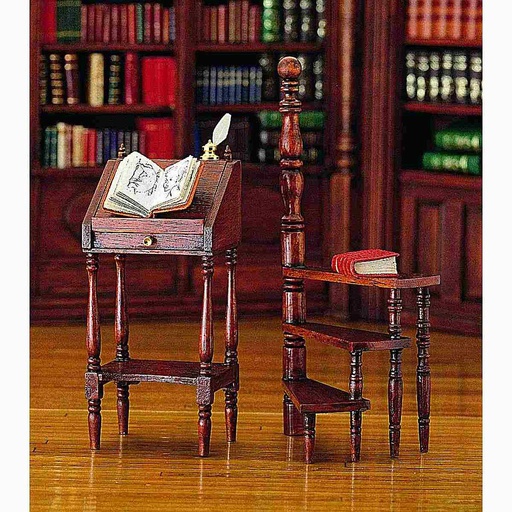 [ MM40079 ] Mini Mundus Hoogstaand bureau met halfronde trap