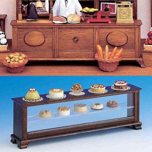 [ MM40091 ] Mini Mundus Toonbank met glas en houten front