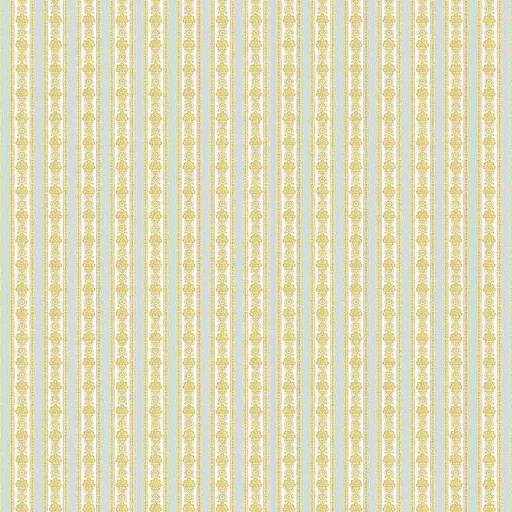[ MM41152 ] Mini Mundus Behangpapier Stroken Goudkleurig/Lichtblauw