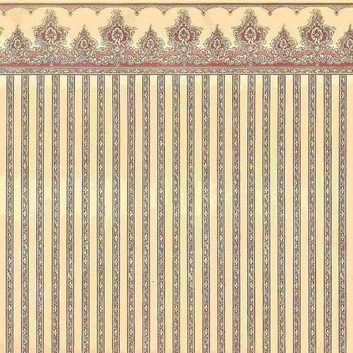 [ MM41178 ] Mini Mundus Behangpapier met strepen en rand (49,5x31cm)