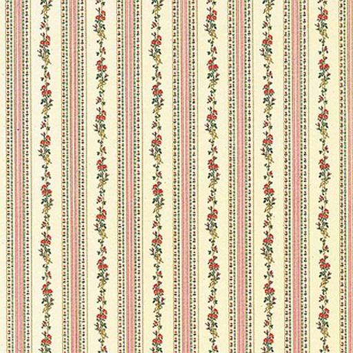 [ MM41191 ] Mini Mundus Biedermeier behangpapier (oudroze - 49,5 x 30cm)