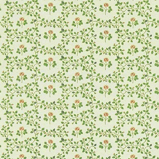 [ MM41193 ] Mini Mundus Behangpapier groene kransen met rozen (49,5x30cm)
