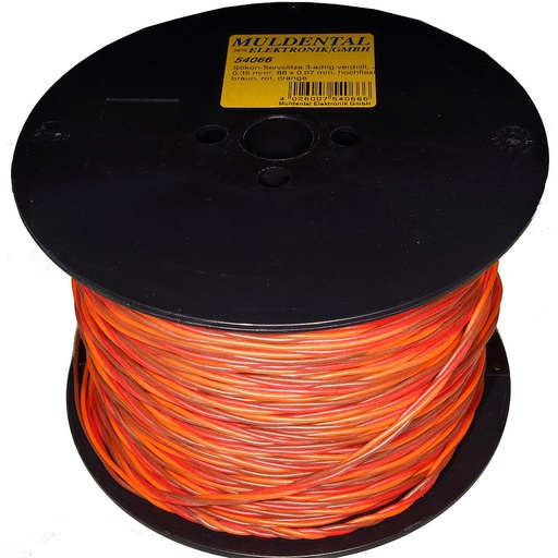 [ MU54066 ] siliconen servodraad graupner/jr color 3 x 0.35mm 1 meter ​