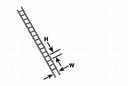 [ PLA90422 ] Plastruct KL-4 ABS(grijs) ladder 1/100 HO  2st