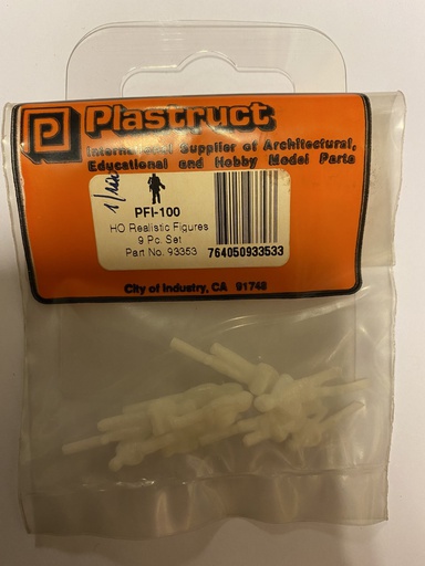 [ PLA93353 ] Plastruct Realistische Figuren 1/100 (9stuks)