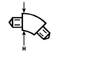 [ PLA95025 ] Plastruct EL-10 bocht 45° 8mm past in TB-10 5pcs