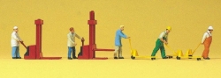 [ PRE10294 ] Preiser arbeiders met vorklift 1/87