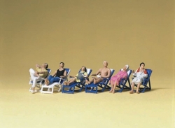 [ PRE10437 ] Preiser personnes au repos dans la chaise longue 1/87 HO
